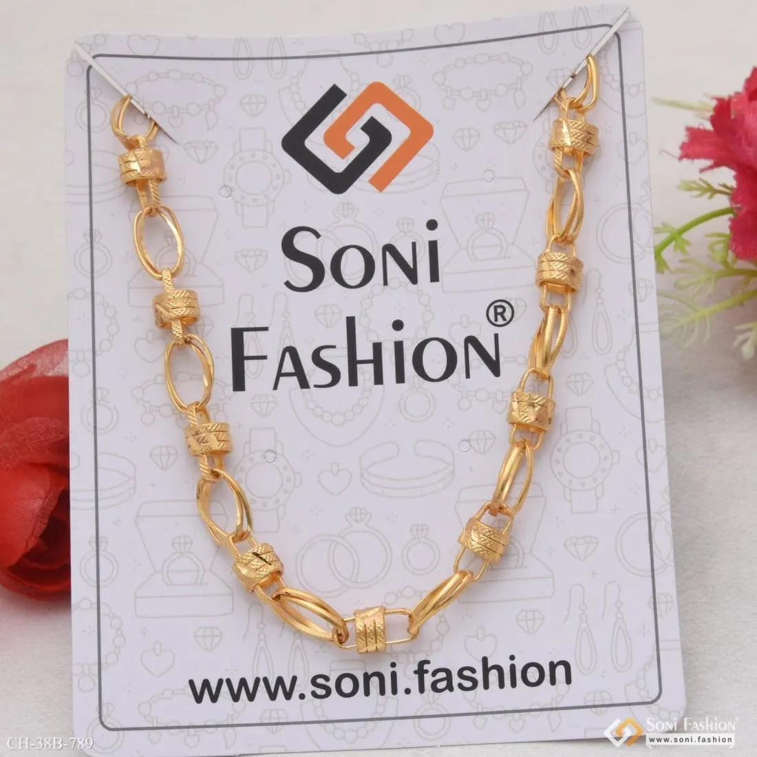 1 Gram Gold Forming Fashion-Forward Design High-Quality Chain for Men - Style B789