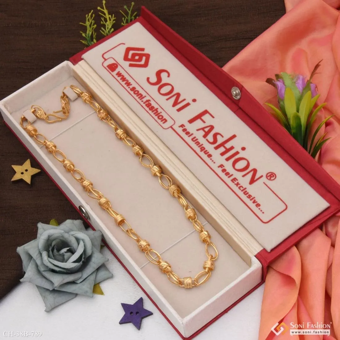 1 Gram Gold Forming Fashion-Forward Design High-Quality Chain for Men - Style B789