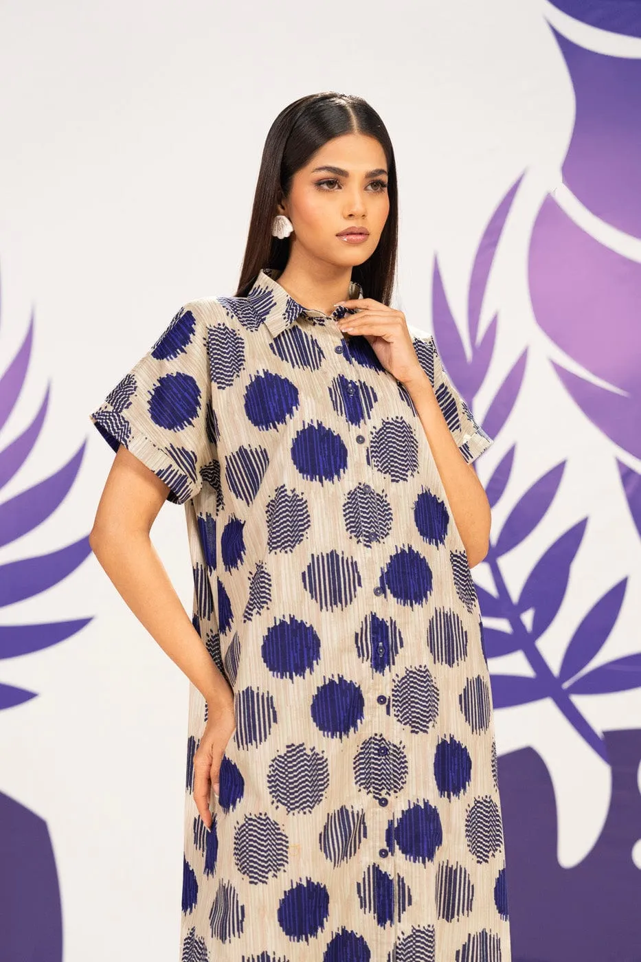 1 Pc Printed Cambric Shirt 