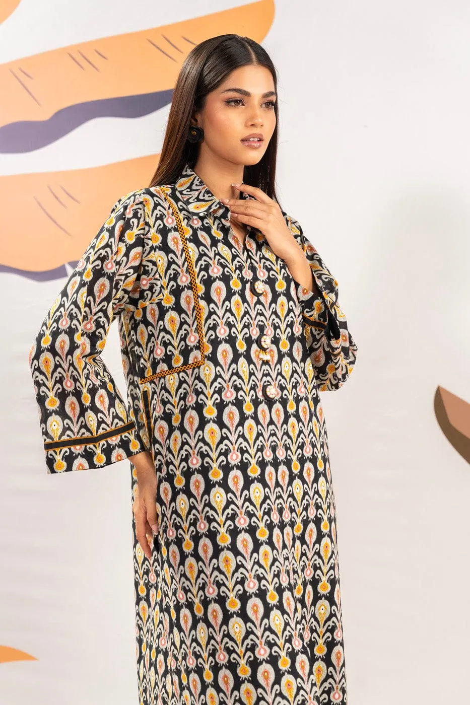 1 Pc Printed Cambric Shirt 