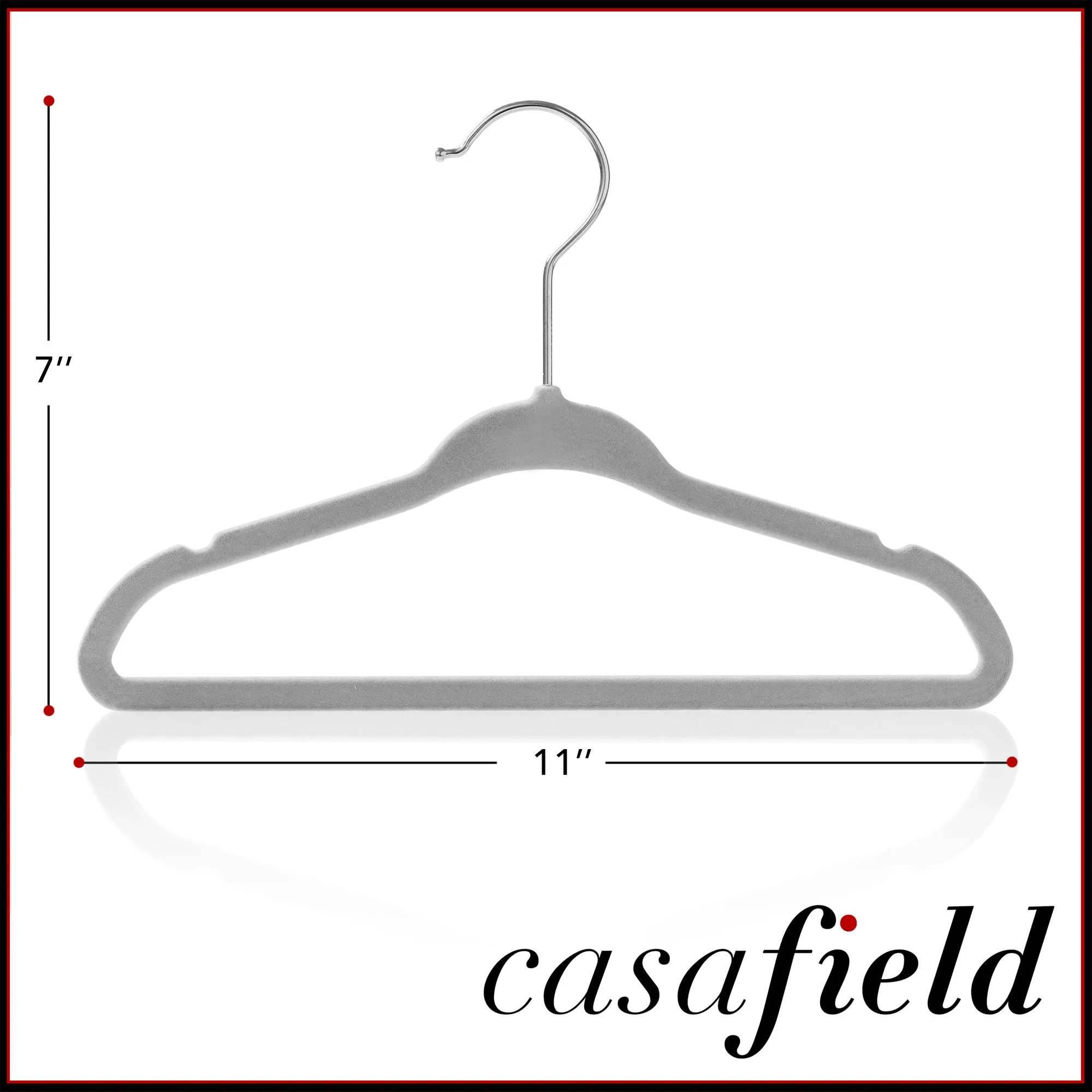 100 Velvet 11" Baby Hangers - Gray