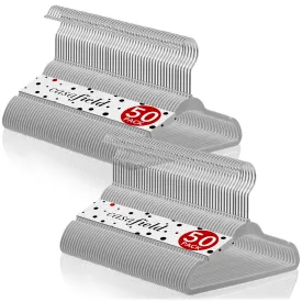 100 Velvet 11" Baby Hangers - Gray