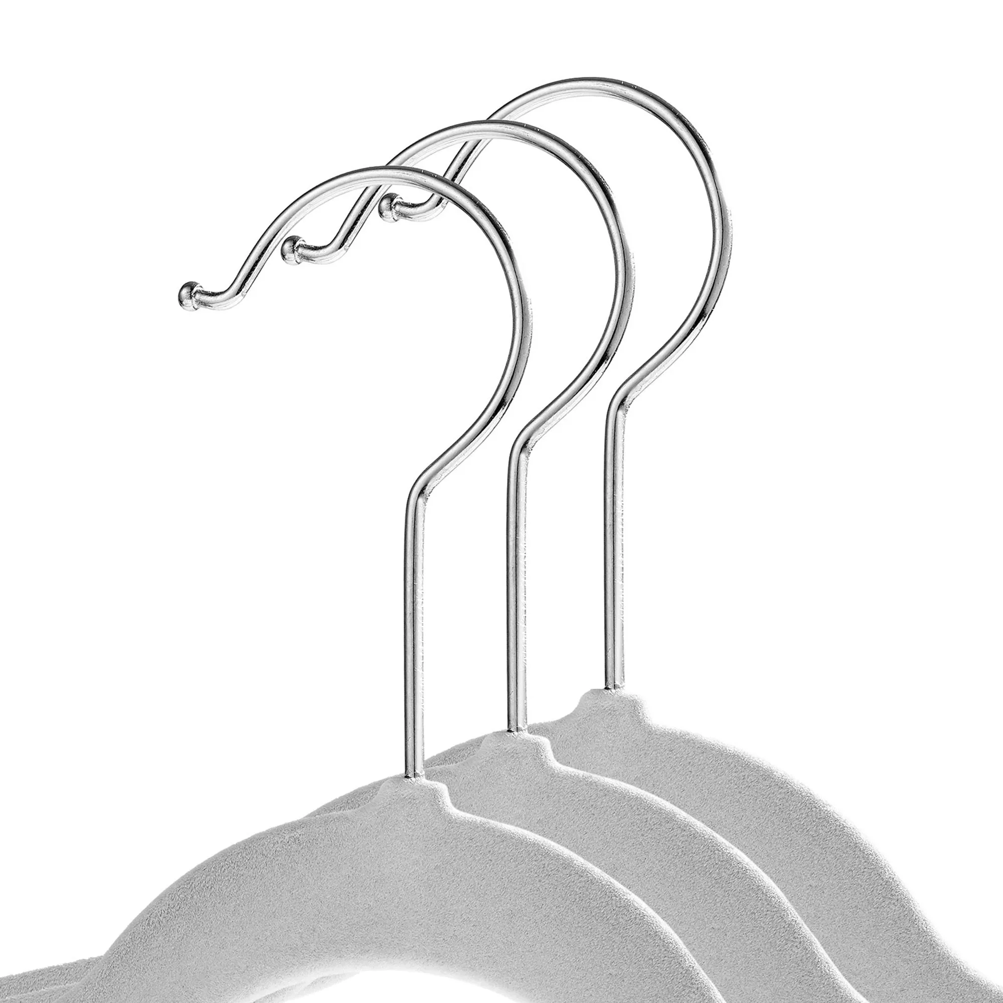 100 Velvet 11" Baby Hangers - Gray