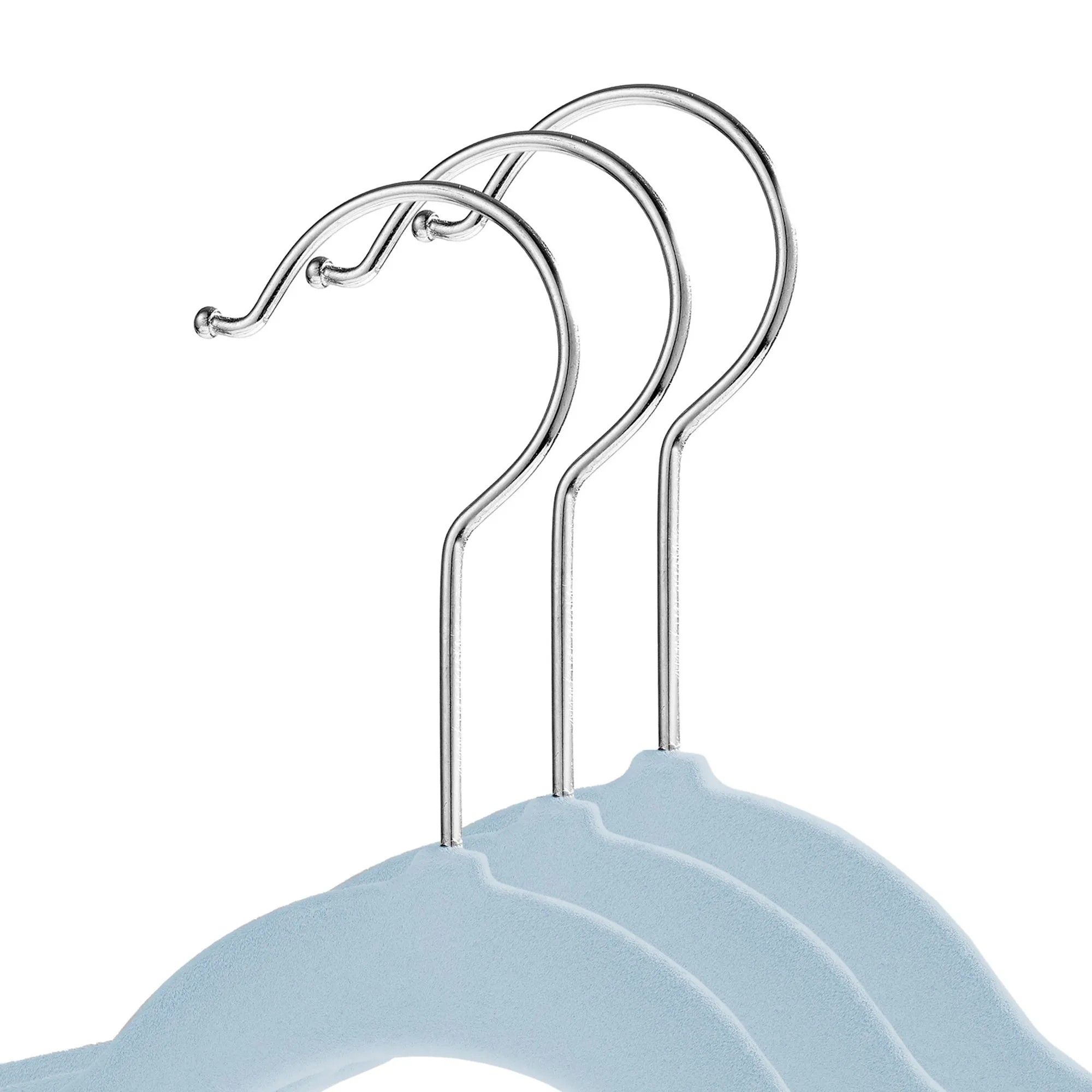 100 Velvet 11" Baby Hangers - Light Blue