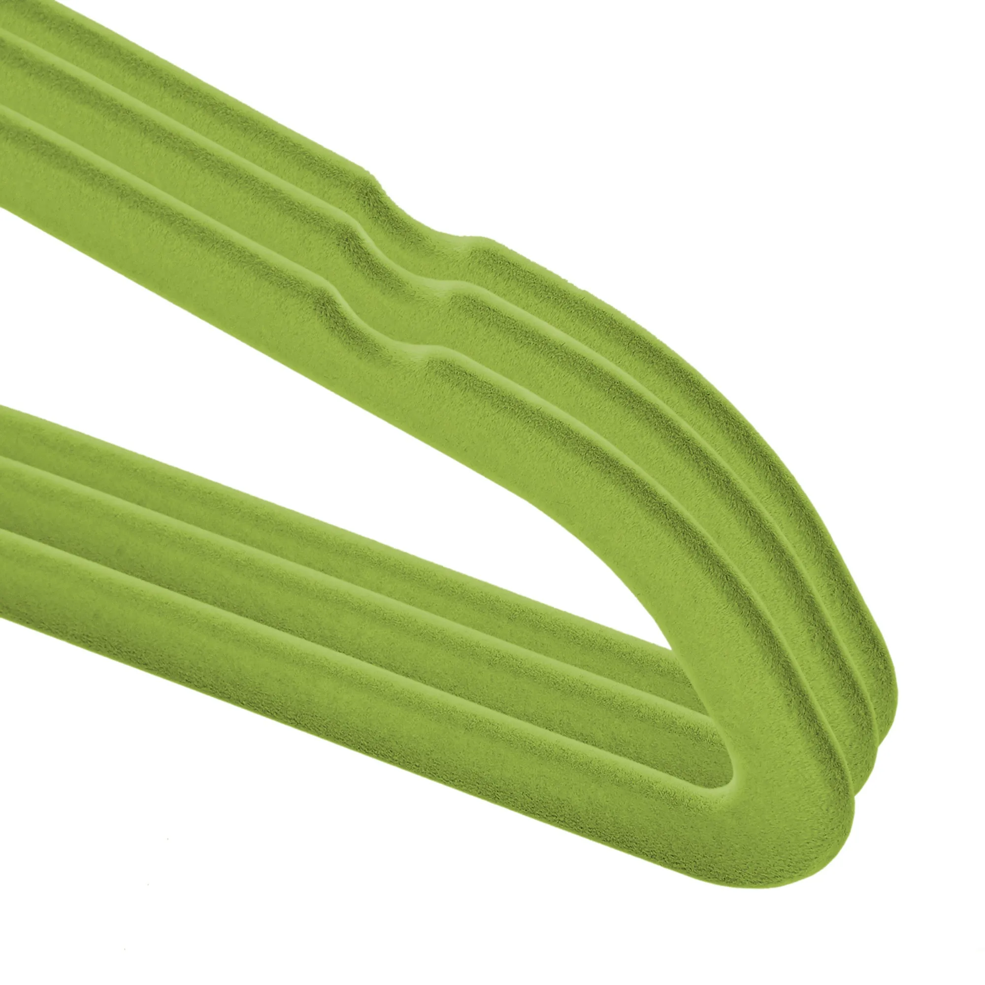 100 Velvet 11" Baby Hangers - Lime Green