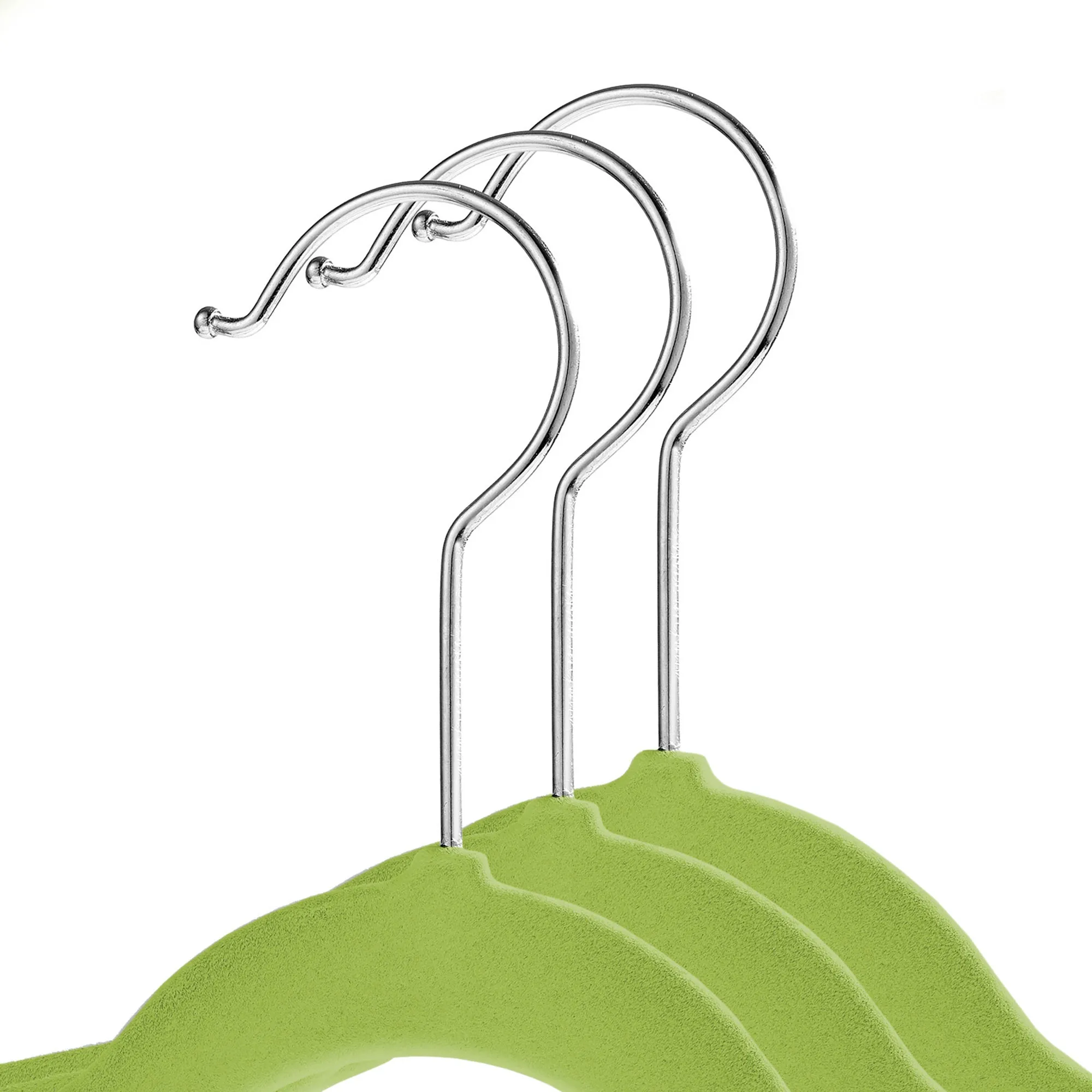 100 Velvet 11" Baby Hangers - Lime Green
