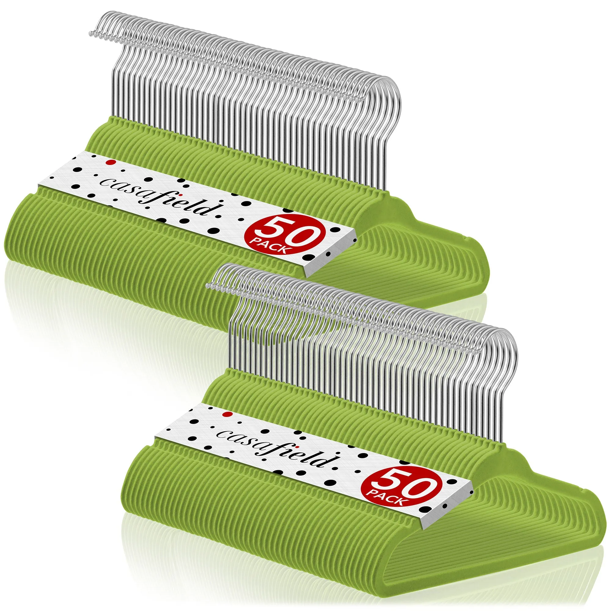 100 Velvet 11" Baby Hangers - Lime Green