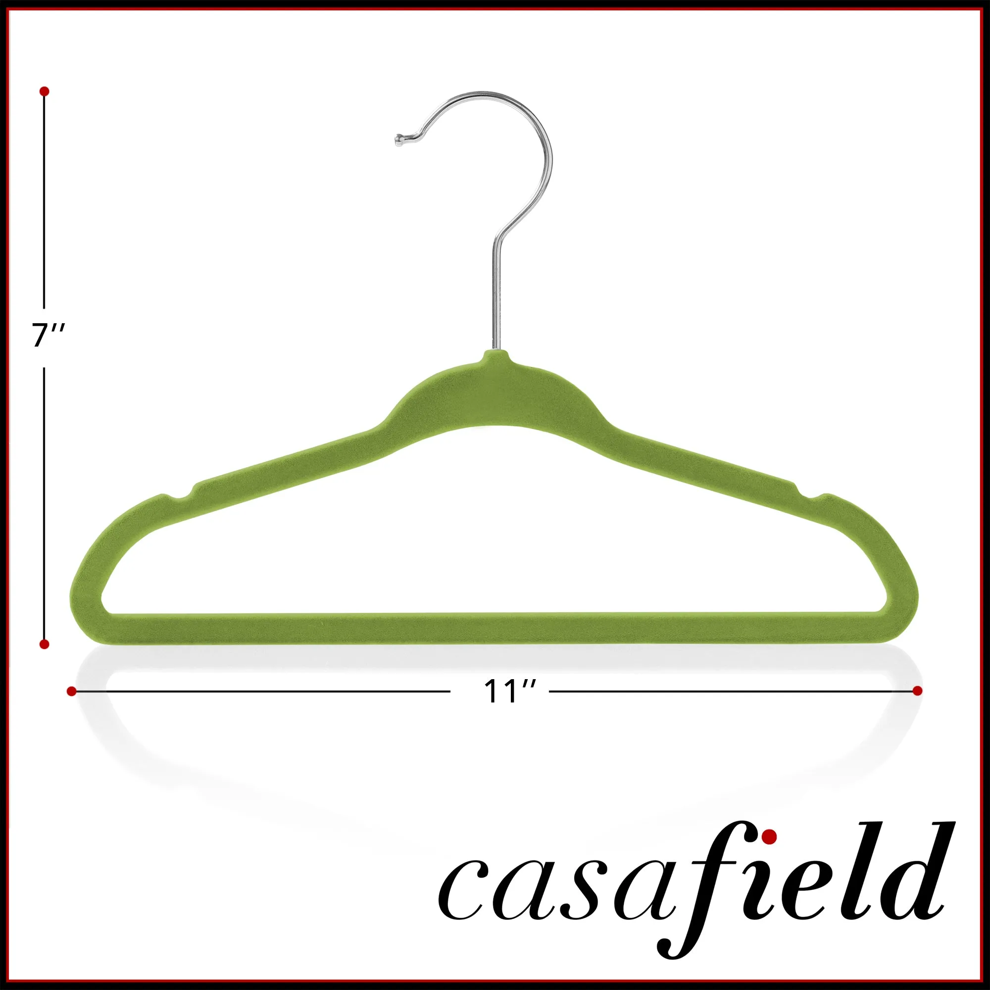 100 Velvet 11" Baby Hangers - Lime Green