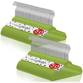 100 Velvet 11" Baby Hangers - Lime Green