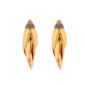 18K Yellow Gold Scarab Bunch Earrings