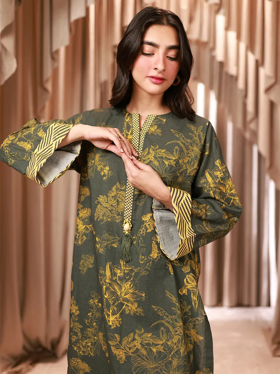 1pc - Stitched Basic Printed Cambric Shirt
