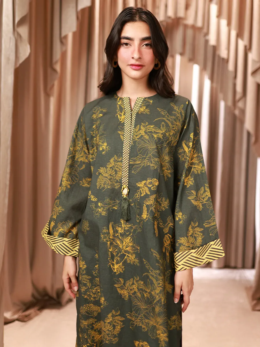 1pc - Stitched Basic Printed Cambric Shirt