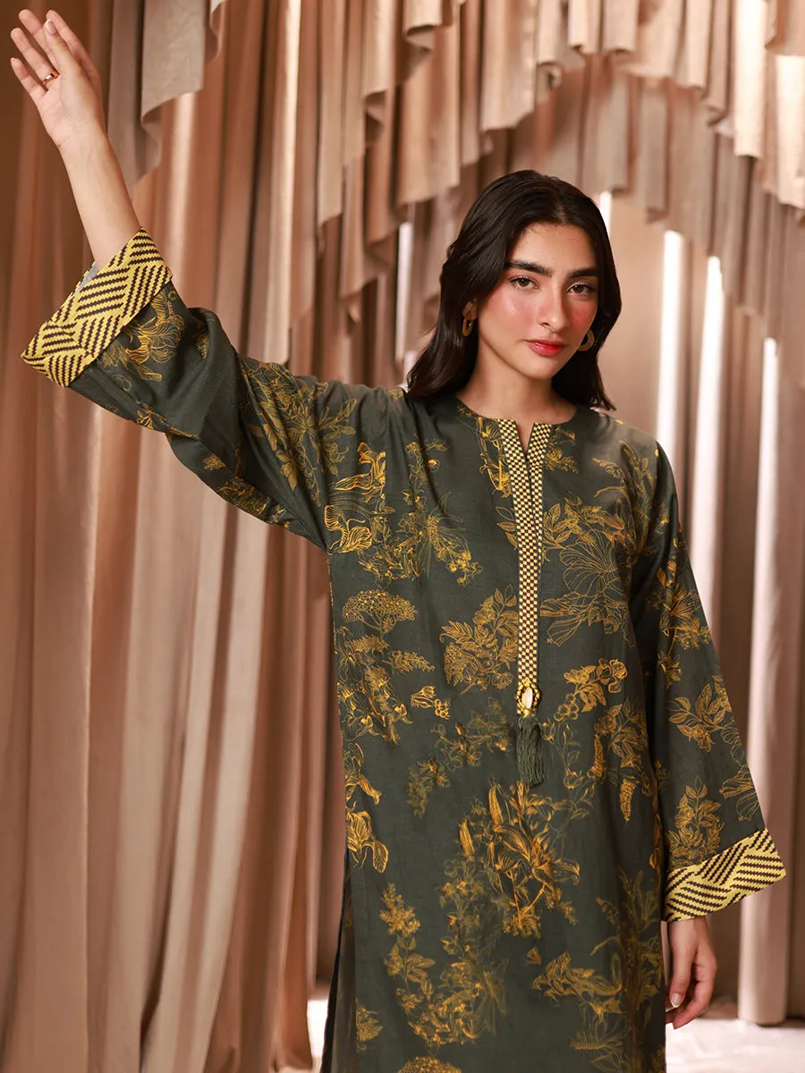1pc - Stitched Basic Printed Cambric Shirt