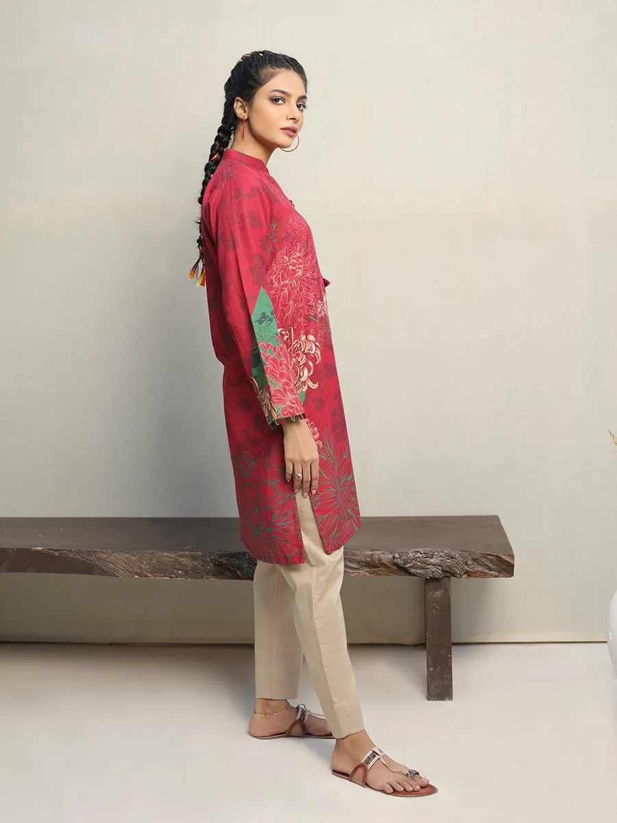 1pc Stitched Basic Printed Khaddar Shirt