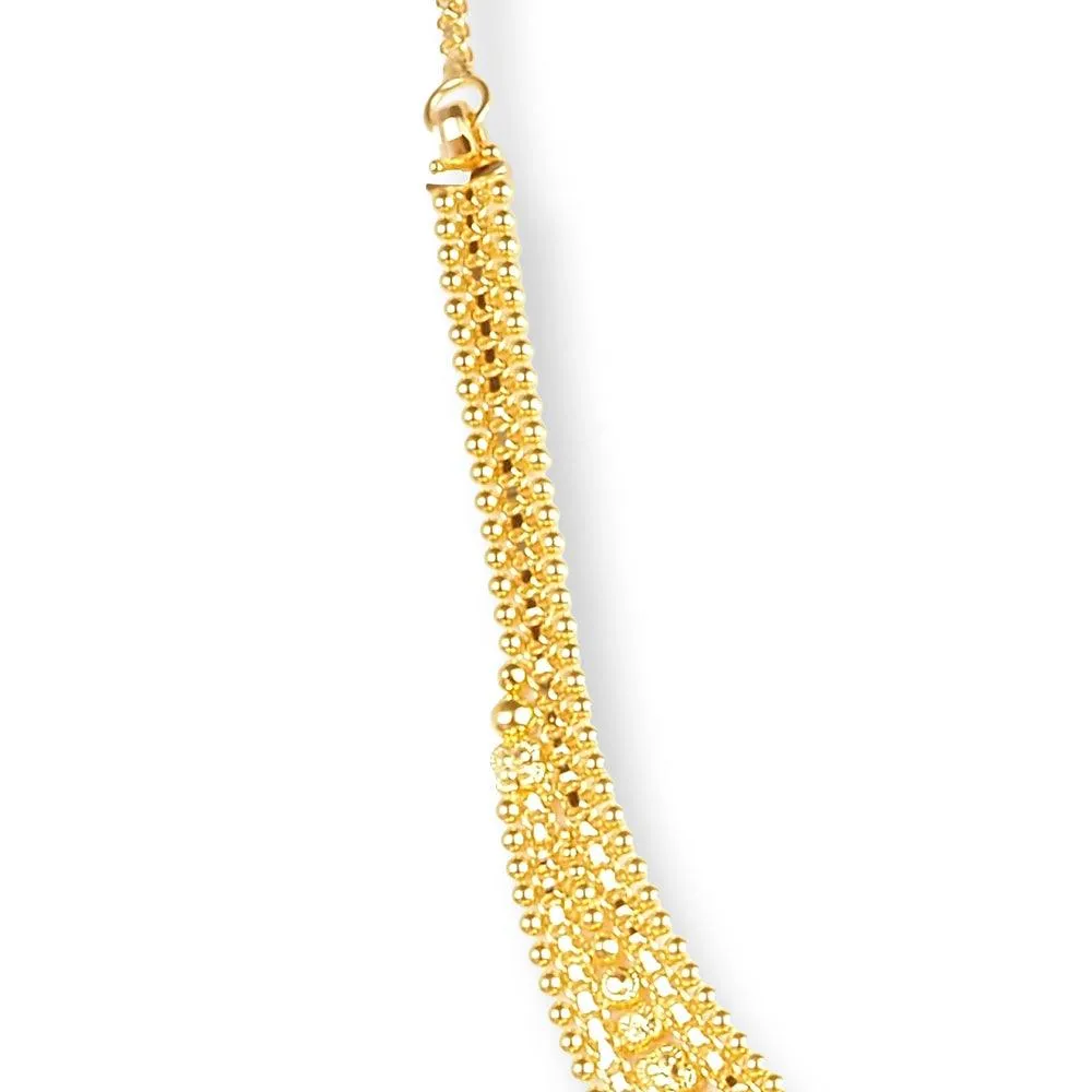 22ct Gold Filigree work Design Set with Beaded Drops N-7925