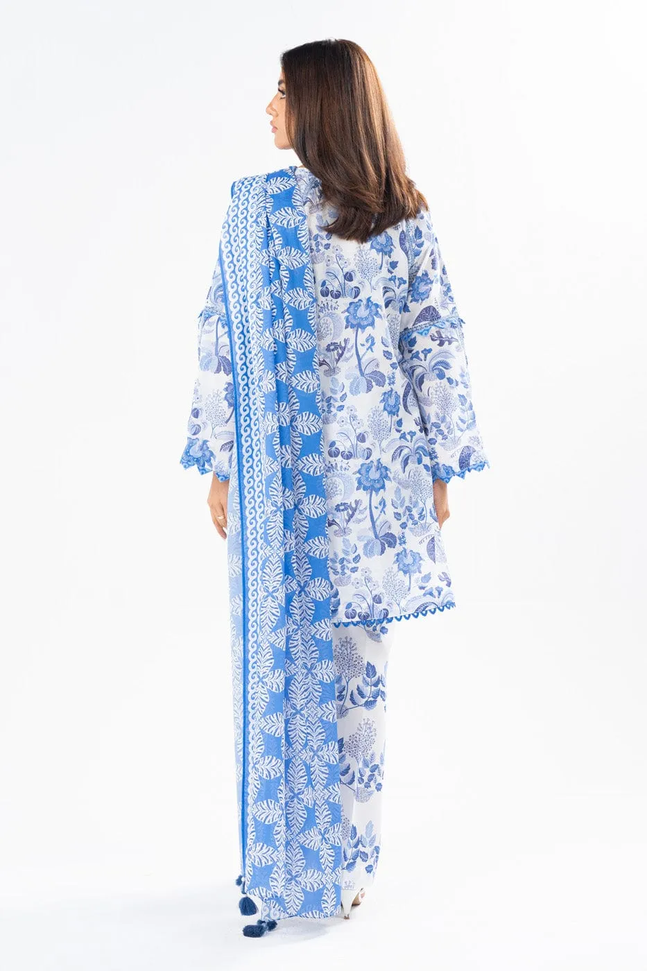 3 Pc Printed Lawn Suit With Printed Lawn Dupatta