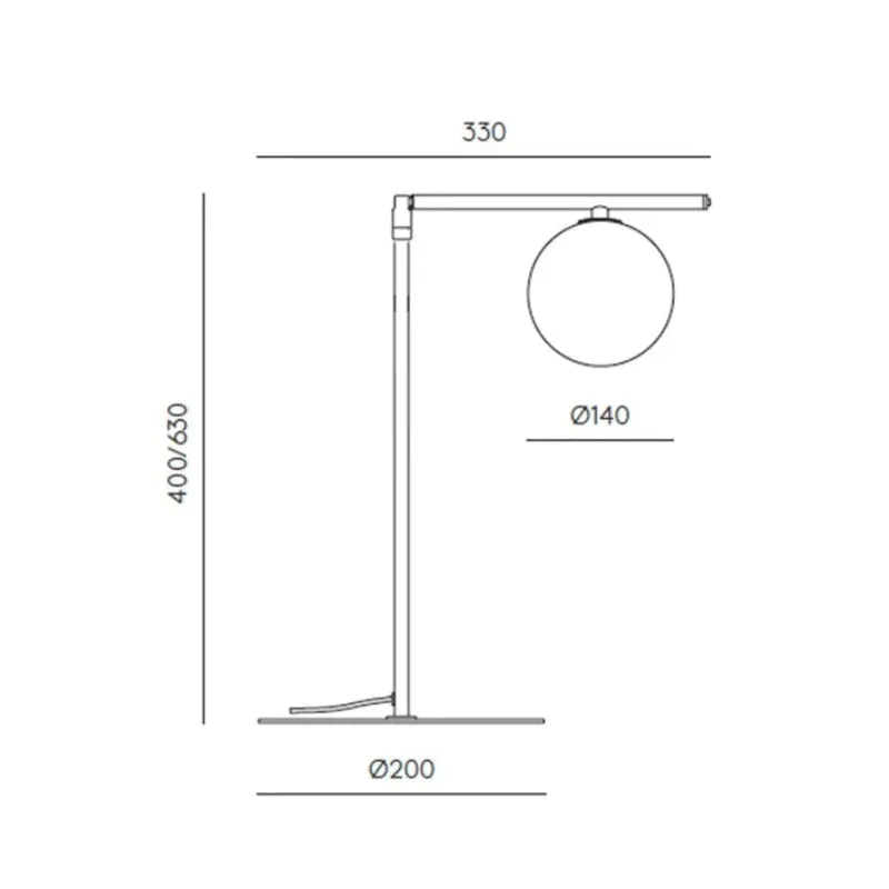 Adjustable Opal Orb Table Lamp