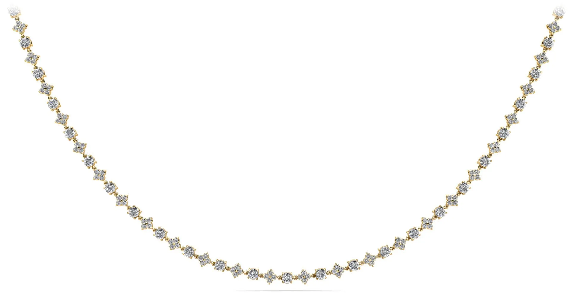 Alternating Clusters Diamond Lab-Grown Diamond Necklace with 17.89 ct.(finished) 2.3mm, 5mm