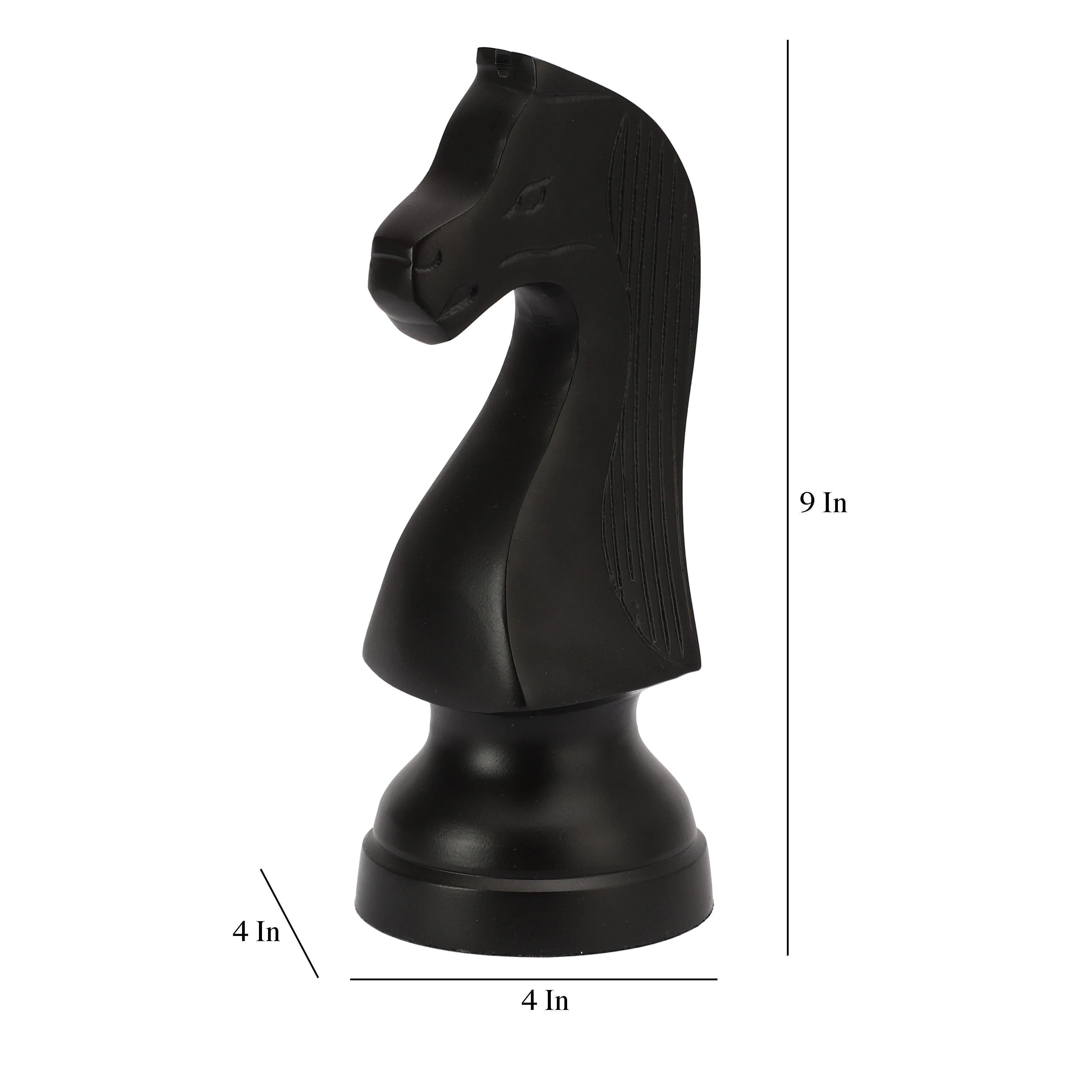Aluminium Black Chess Horse For Table Decor | Decorative Unique Gifting Showpiece
