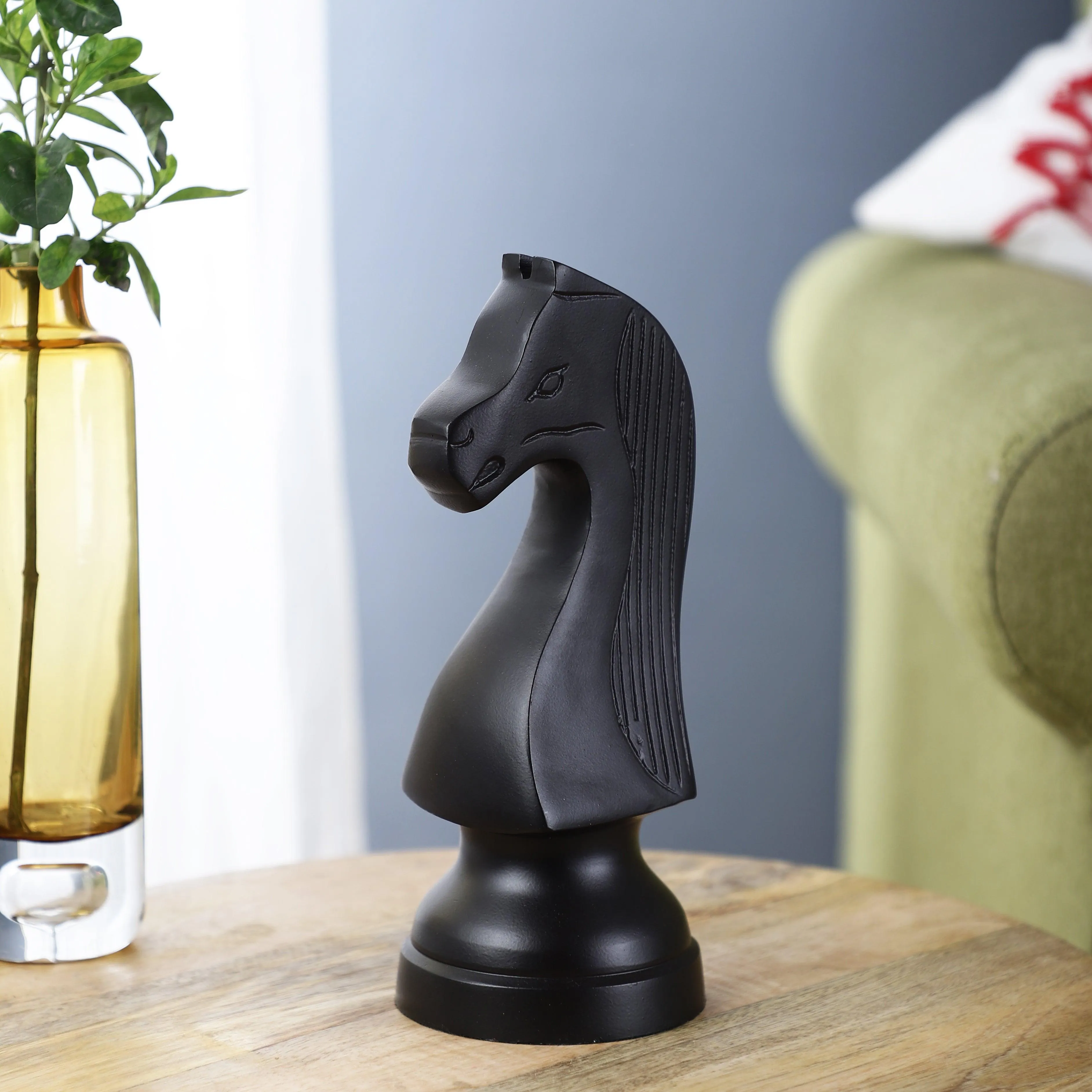 Aluminium Black Chess Horse For Table Decor | Decorative Unique Gifting Showpiece