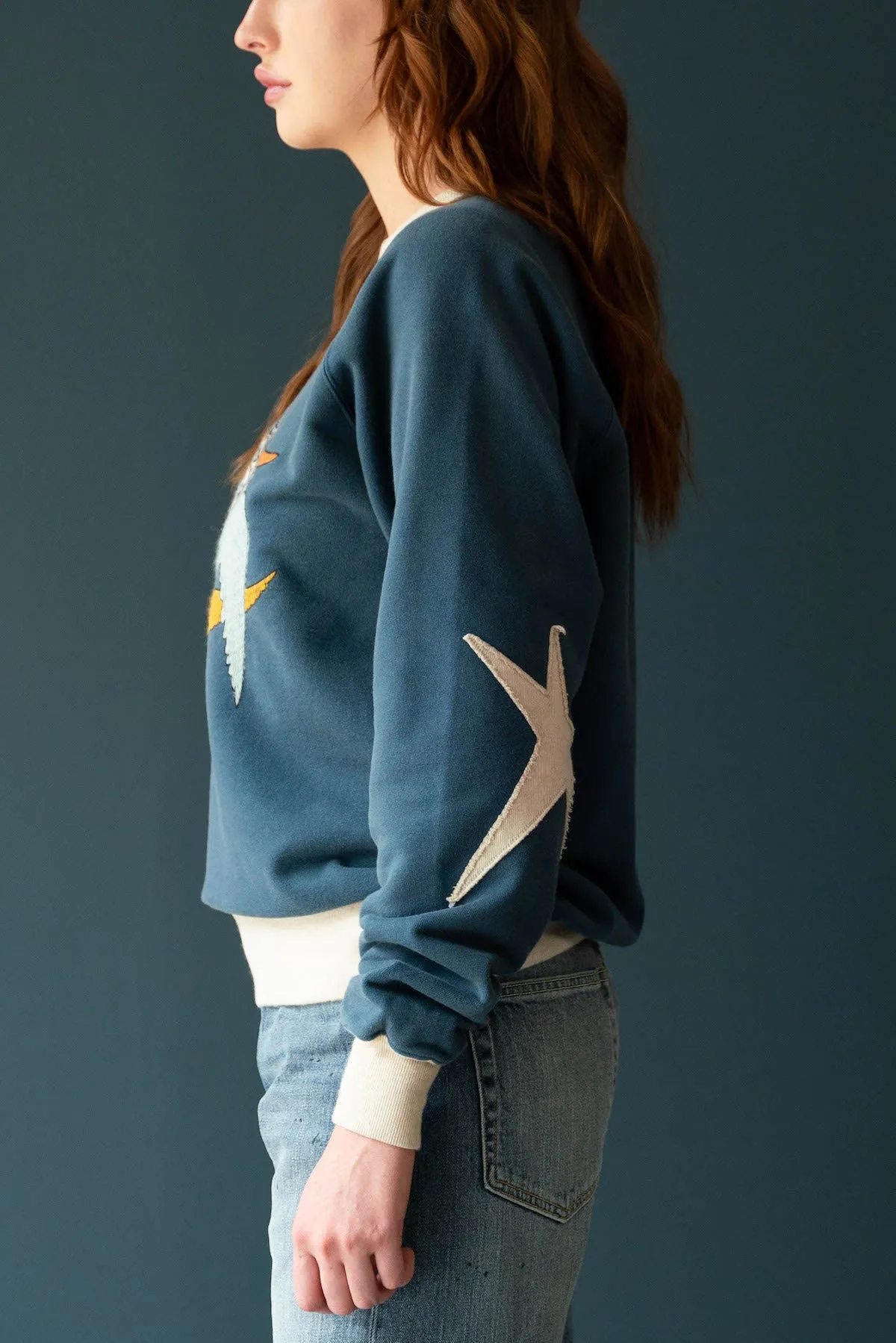 Angel Crewneck - Navy/Oatmeal