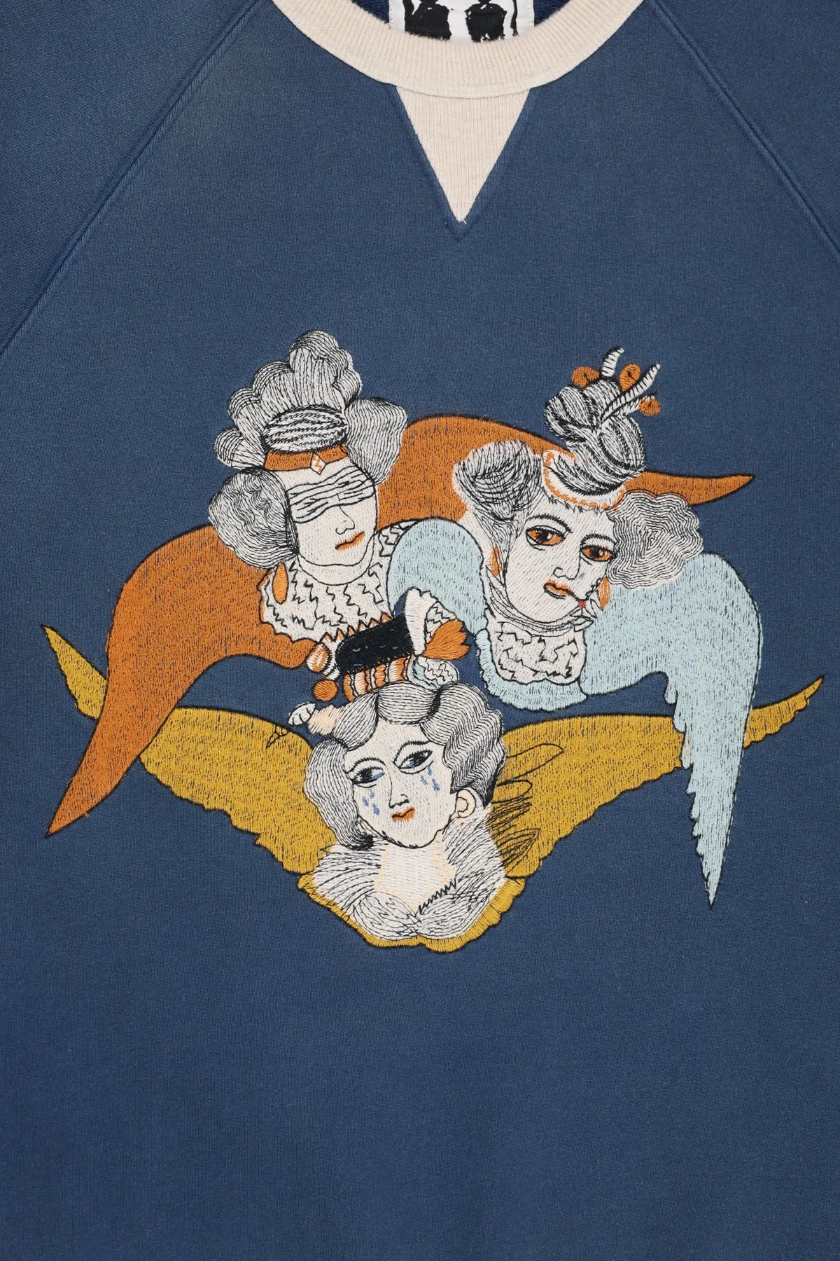 Angel Crewneck - Navy/Oatmeal