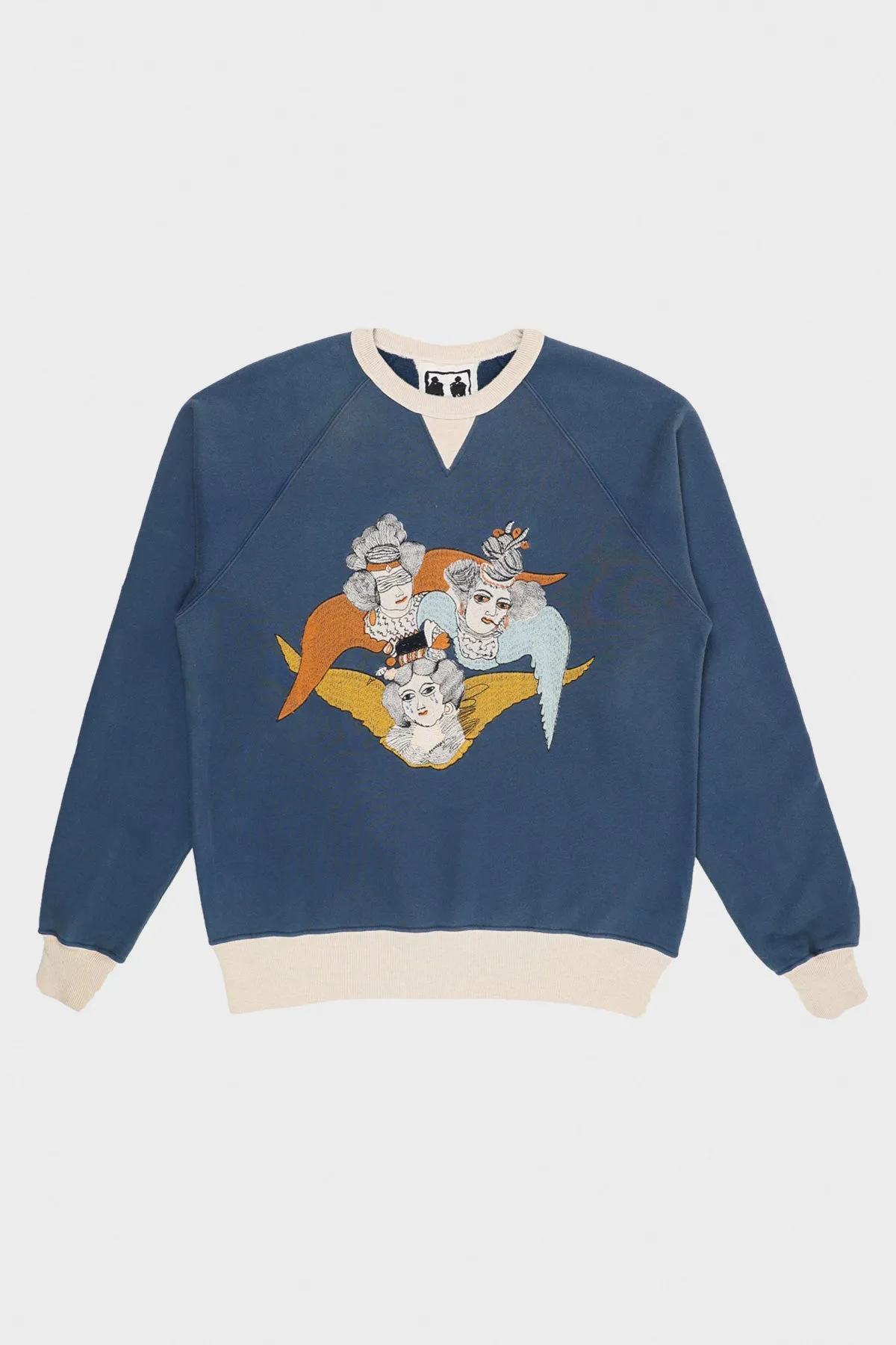 Angel Crewneck - Navy/Oatmeal
