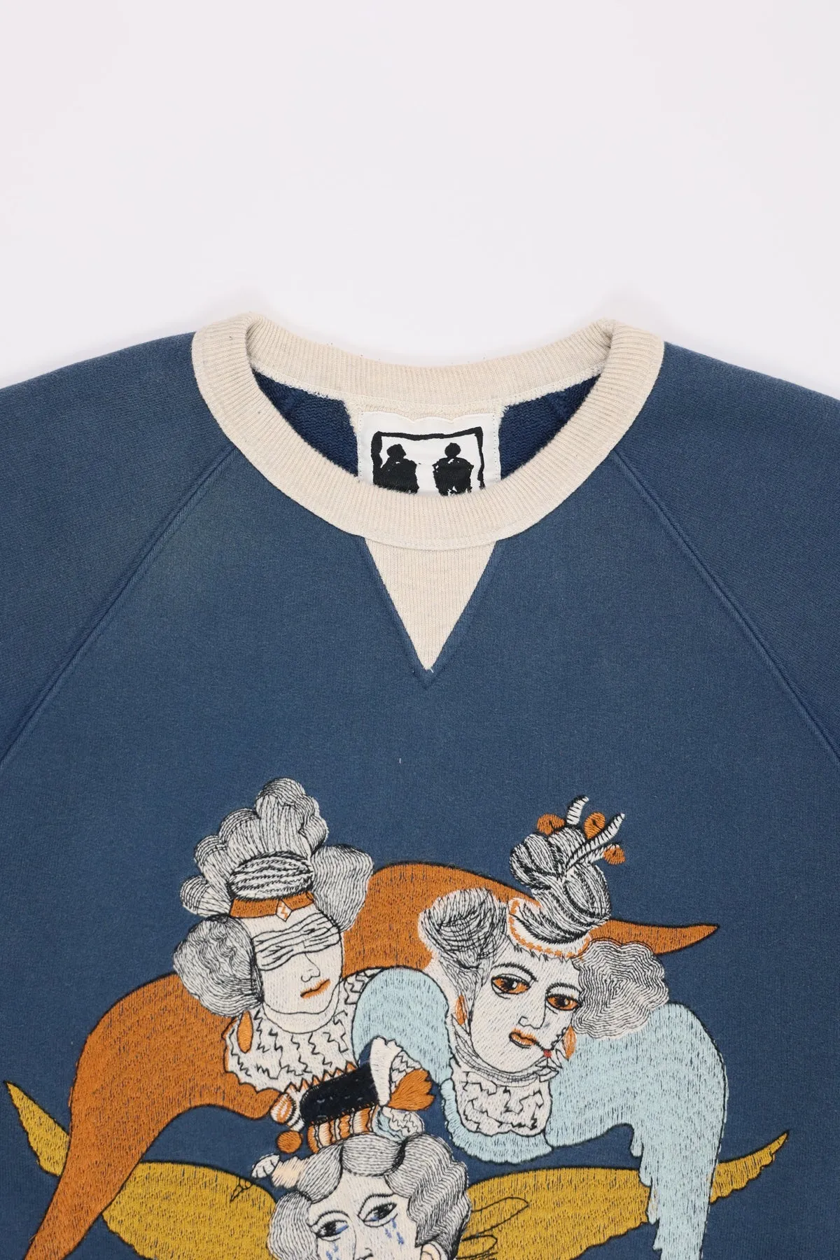 Angel Crewneck - Navy/Oatmeal