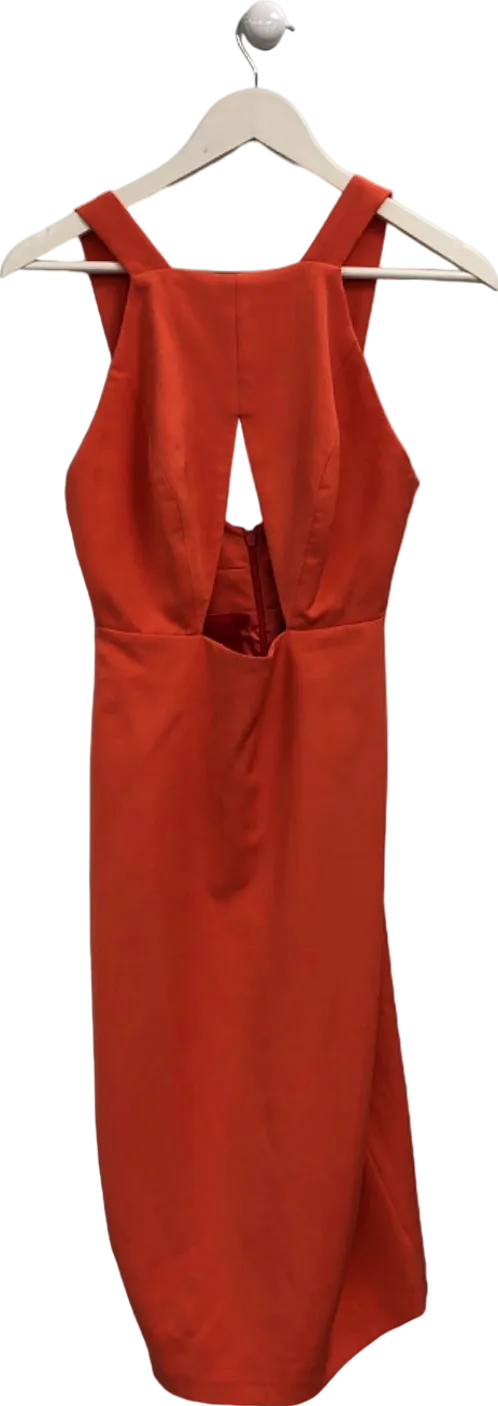 AQ/AQ Red Cutout Midi Dress UK 8