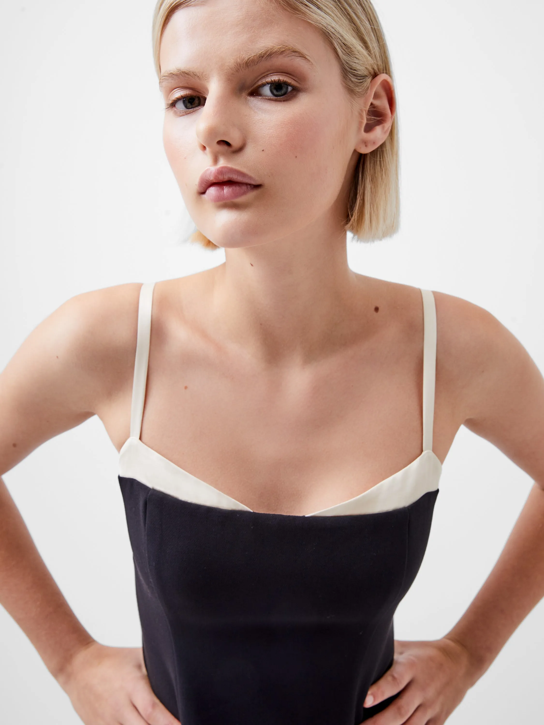 Azra Twill Corset Strappy Mini Dress
