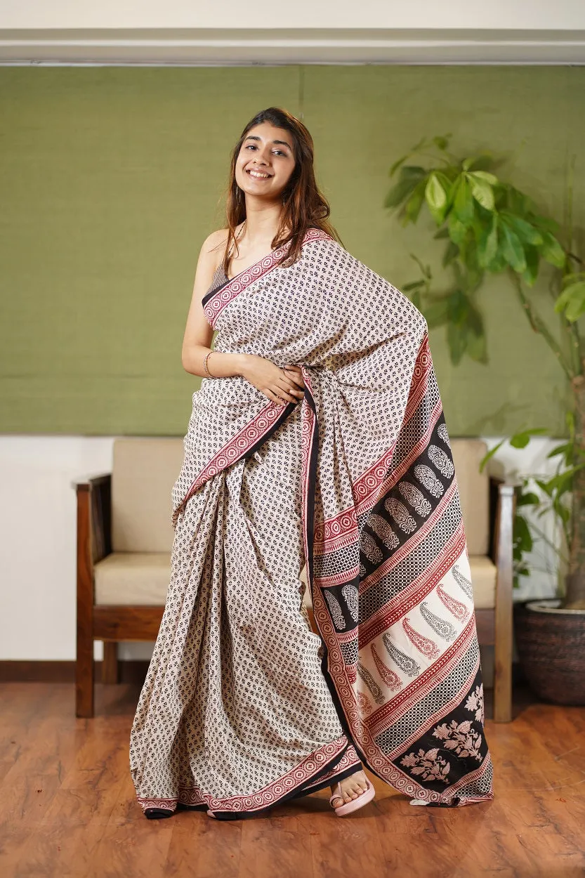 Bagh Hand Block Printed Cotton Saree