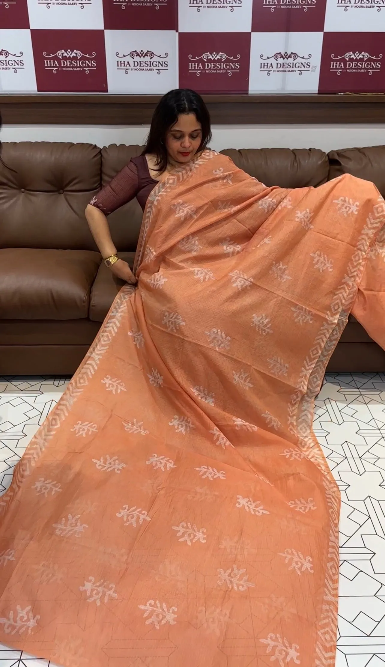 BATIK PRINTED KOTA SAREE - IHA 14544