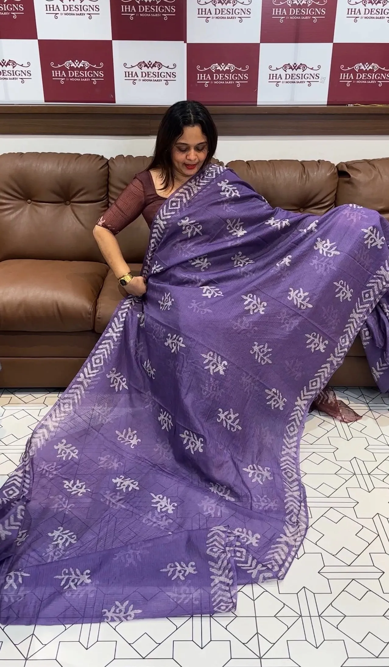 BATIK PRINTED KOTA SAREE - IHA 14544