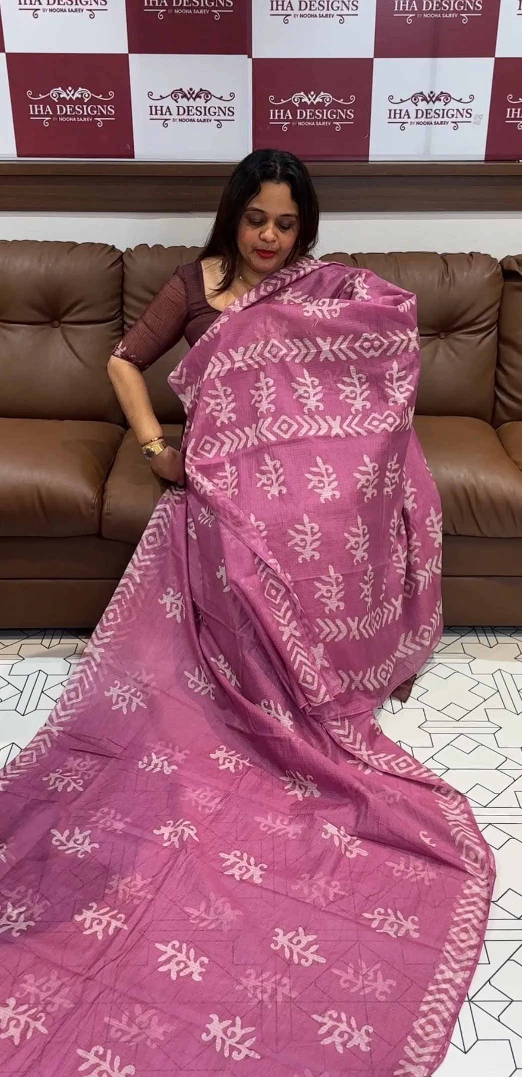 BATIK PRINTED KOTA SAREE - IHA 14544