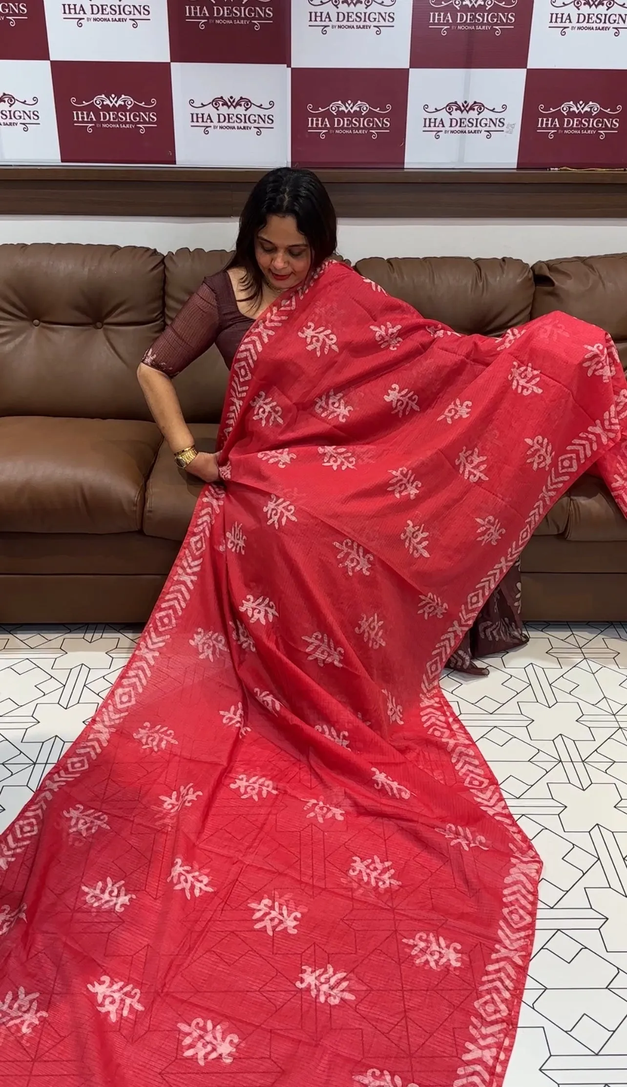 BATIK PRINTED KOTA SAREE - IHA 14544