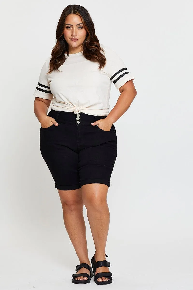 Beige Graphic T-Shirt Short Sleeve