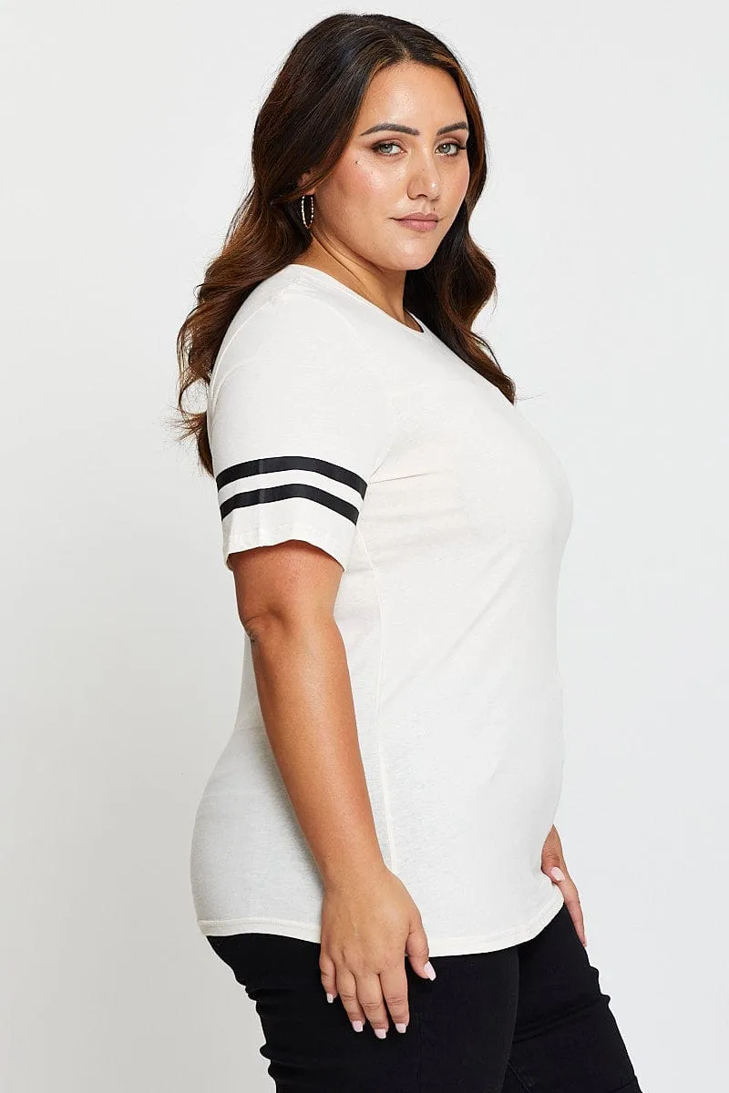 Beige Graphic T-Shirt Short Sleeve