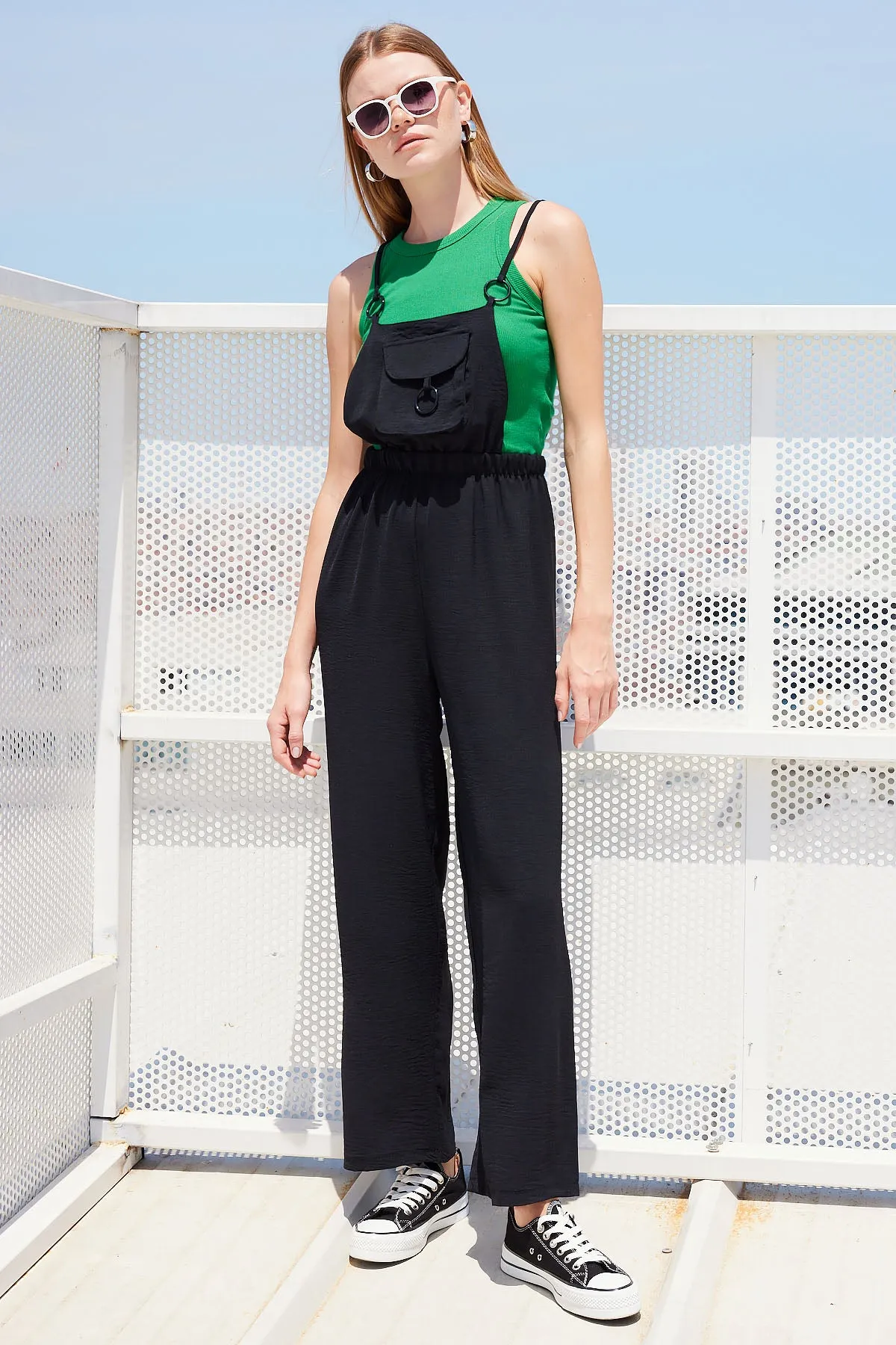 BGD Women Hanging Gardener Jumpsuit - Black - Avondale