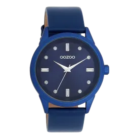 Blue OOZOO watch with blue leather strap - C11288