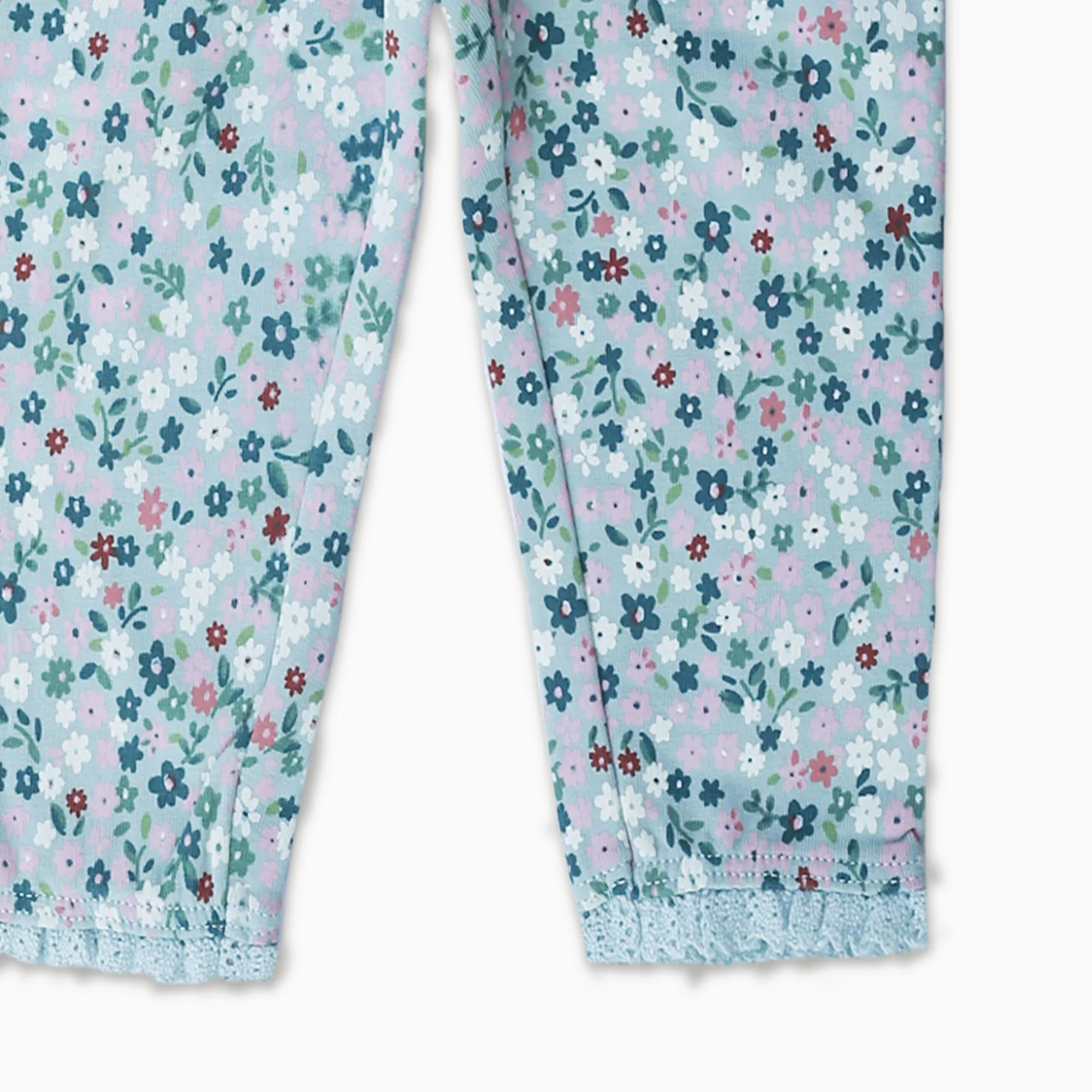 CA - Kids 'Green' Floral Printed Cotton Legging CA498