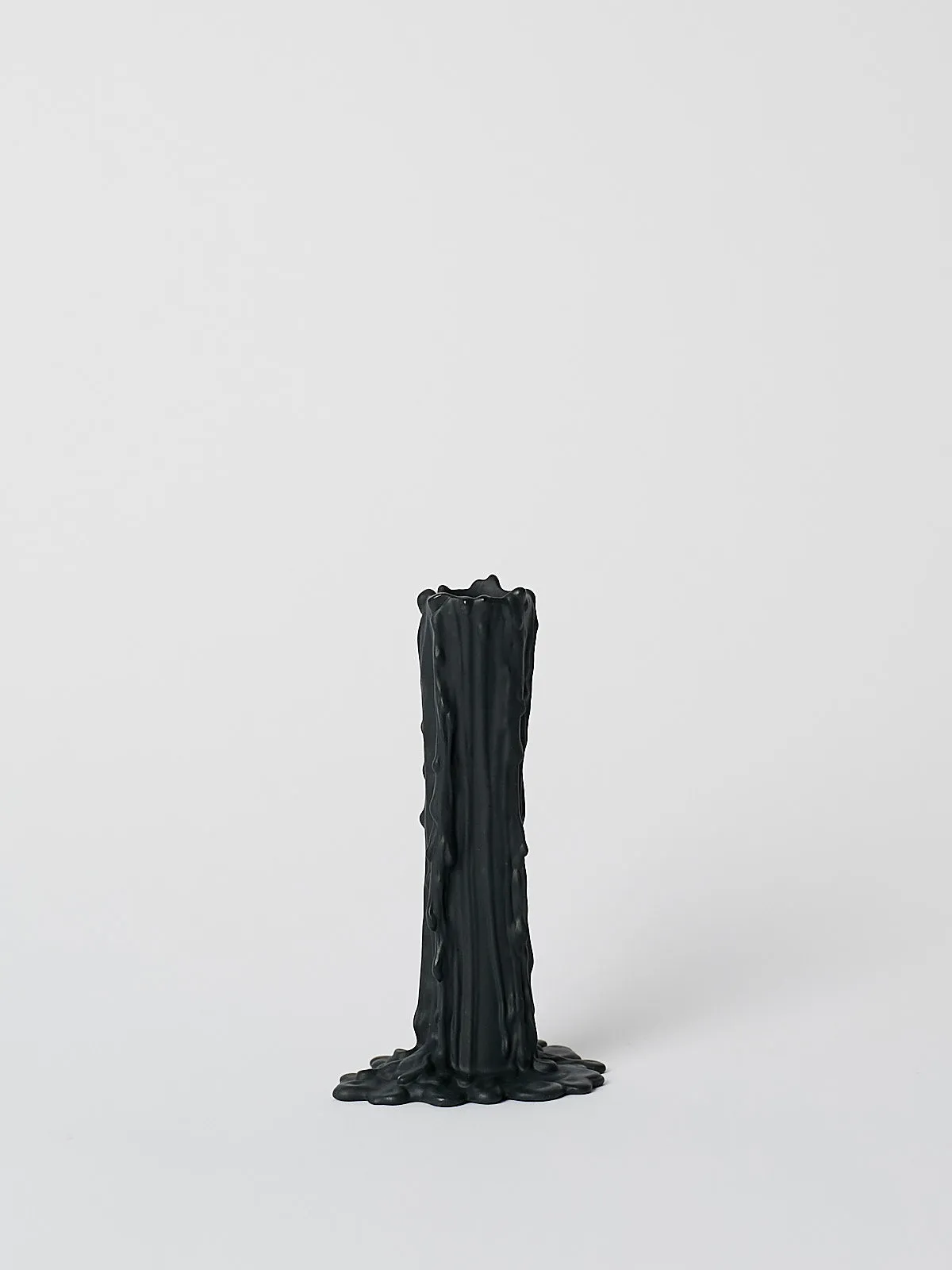 Candlestick Vesuvius 13cm in Black Bisque
