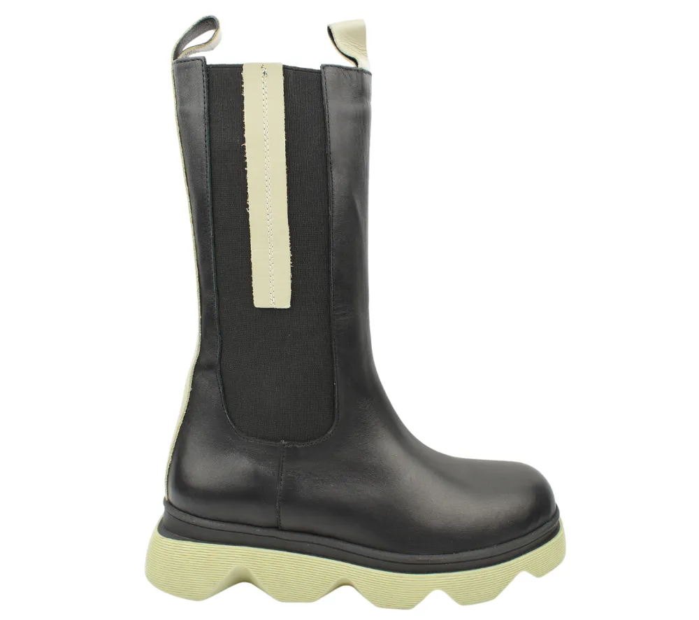 Cizme casual, dama, ANNA VIOTTI, D30-315-99 L2-N negru, piele naturala