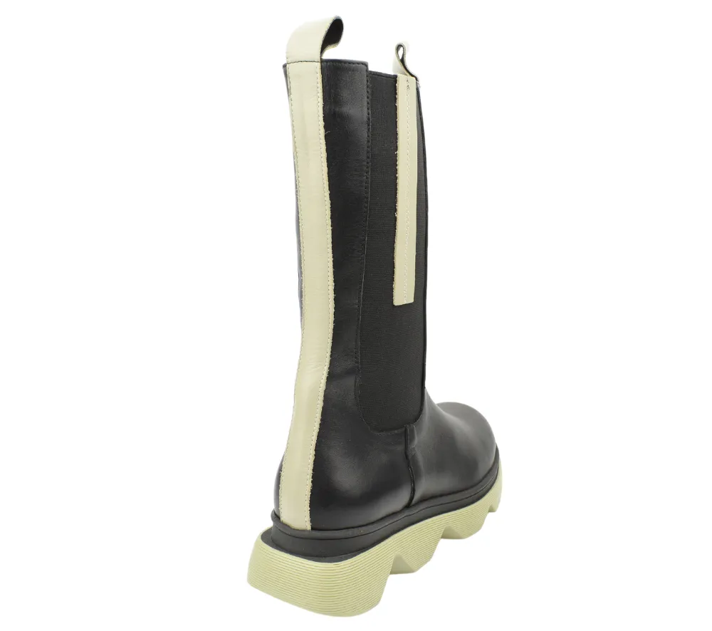 Cizme casual, dama, ANNA VIOTTI, D30-315-99 L2-N negru, piele naturala