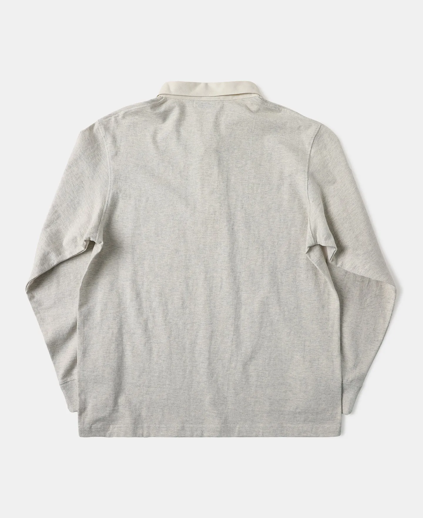 Classic Fit Jersey Tubular Rugby Shirt - Beige Gray