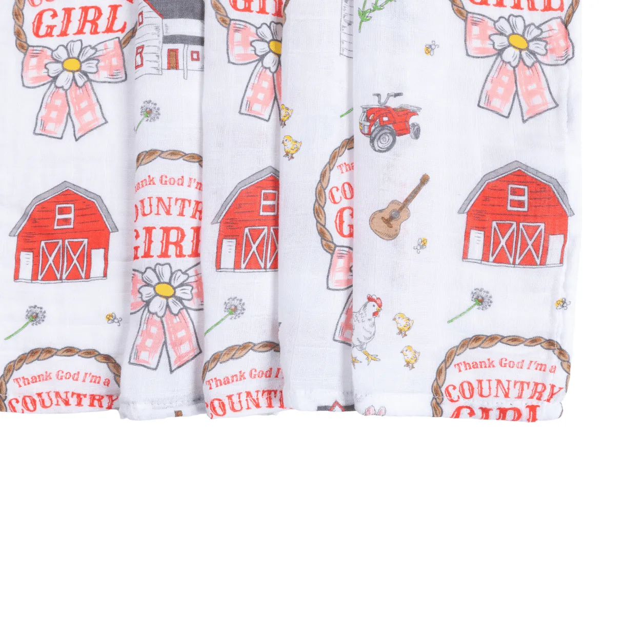 Country Girl Muslin Swaddle Receiving Blanket