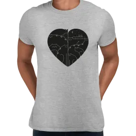 CUTE Cats Lovers Minimal Heart Shape Animal Unisex Crew Neck t shirt