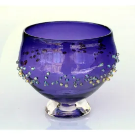 Dew Drops Straight Sided Glass Bowl in Purple by Glass Rocks Dottie Boscamp