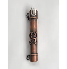 Diversity Male Mezuzah in Copper and Sterling Silver 3750 by Sherri Cohen Design