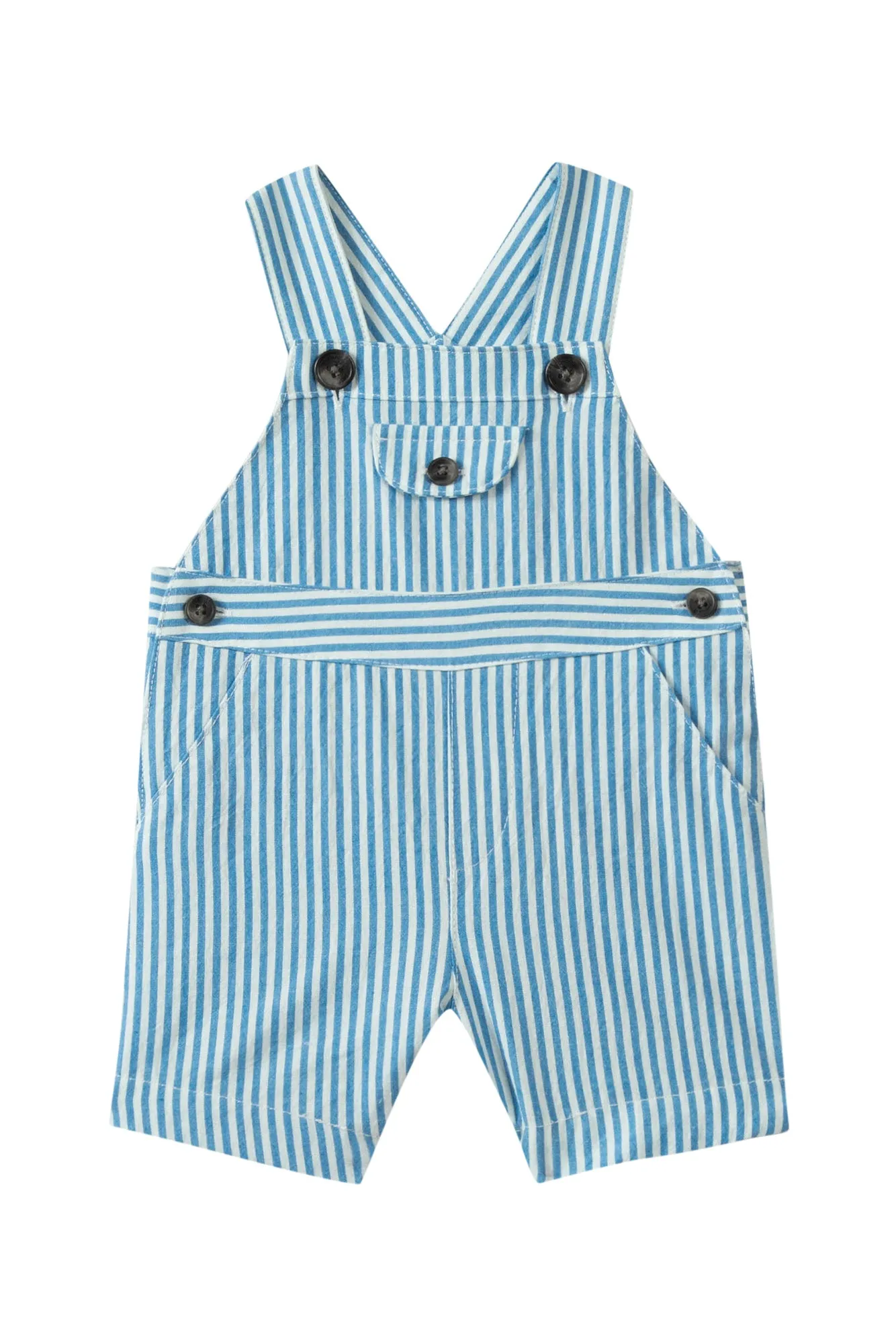 Dungarees - Denim striped seersucker