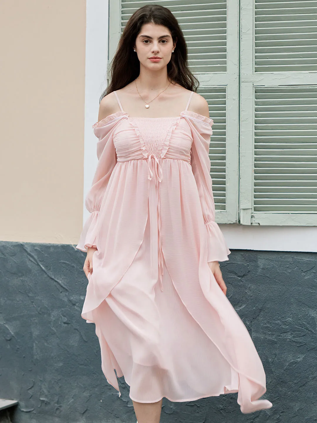 【Flash Sale】Lakelyn Romantic Sweet Square Neck Pink Dress